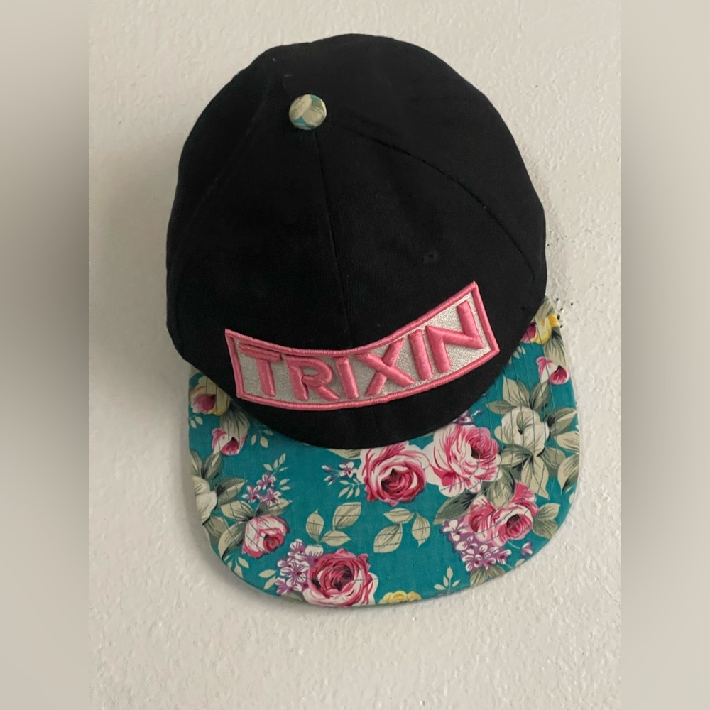 2Pc Crown Men's Floral Hat - Black and Teal